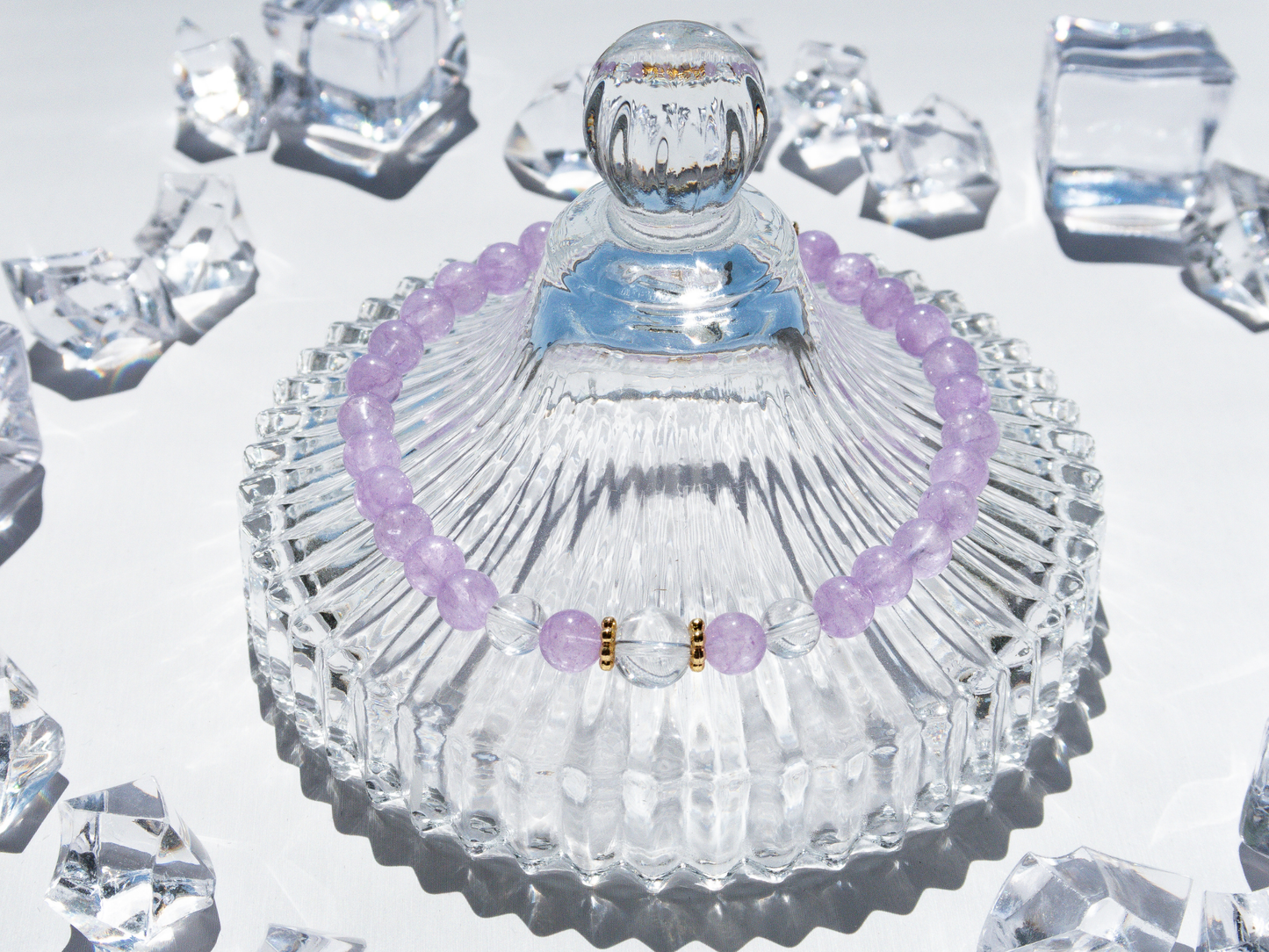 Lavender Amethyst & Clear Quartz Bracelet – AAA/7A Accents