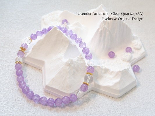 Lavender Amethyst & Clear Quartz Bracelet – AAA/7A Accents