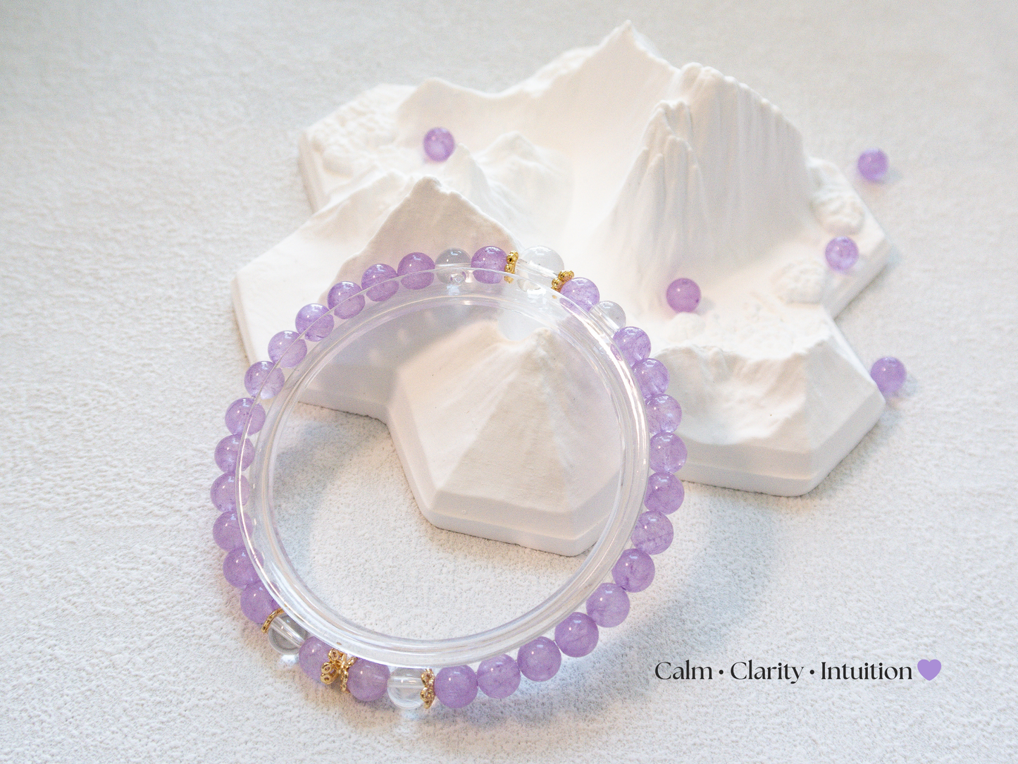 Lavender Amethyst & Clear Quartz Bracelet – AAA/7A Accents