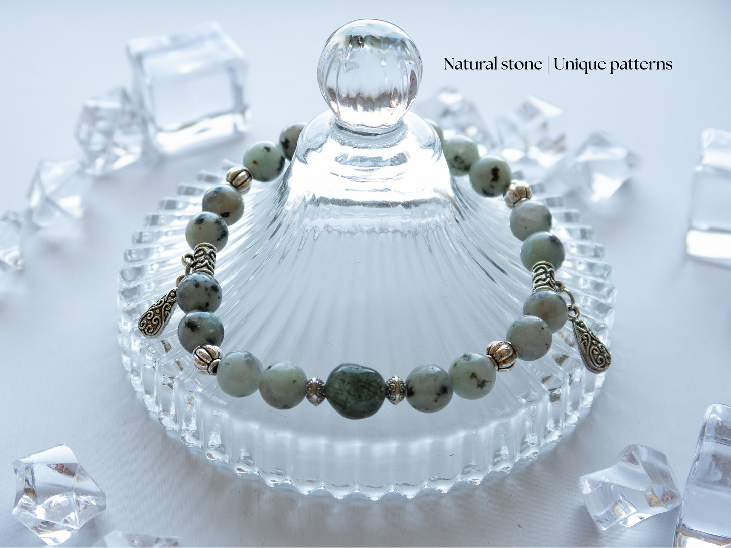 Tianshan Jasper Bracelet 8mm – Natural Stone, Unisex, Double-Strand Elastic
