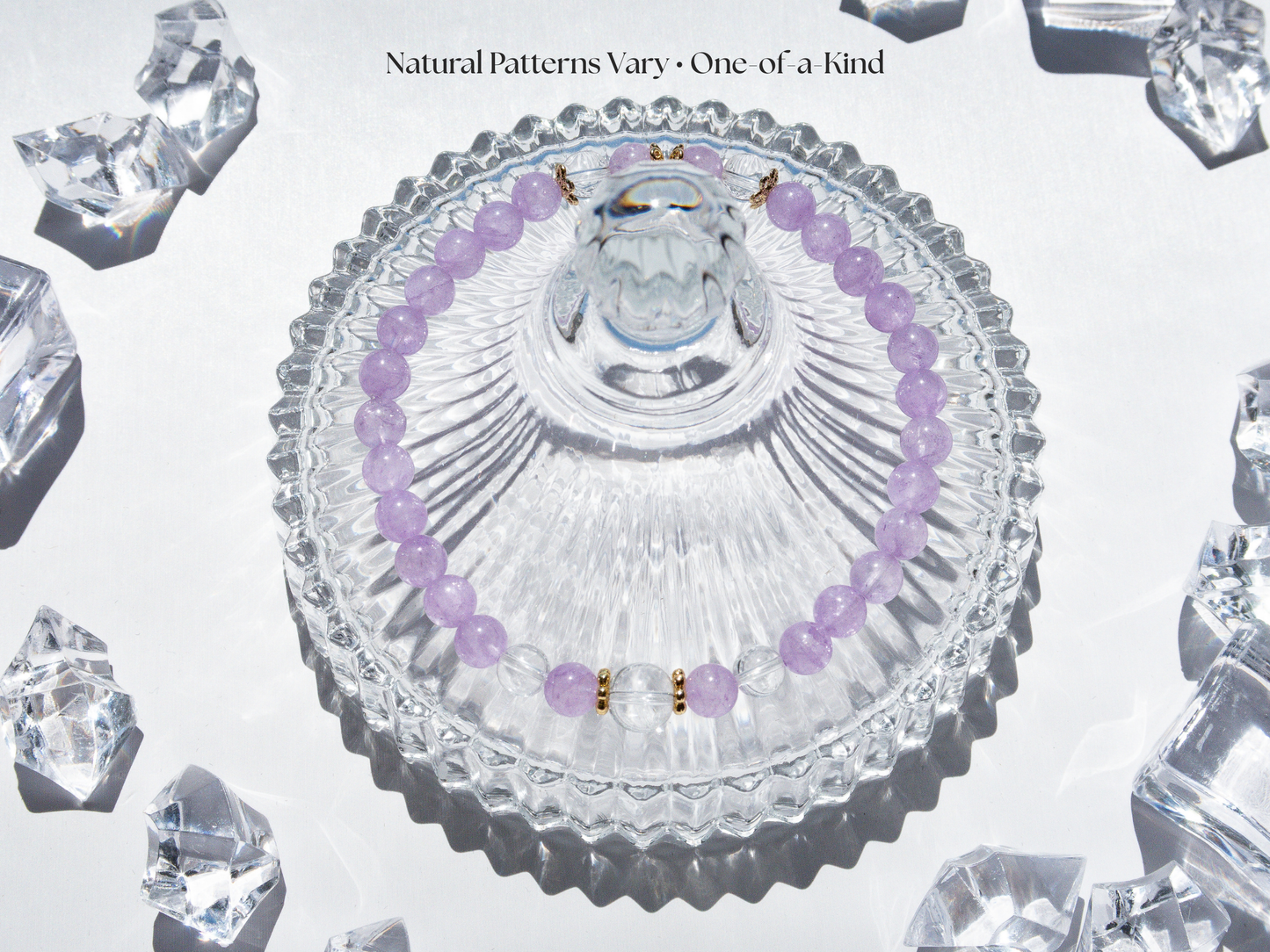 Lavender Amethyst & Clear Quartz Bracelet – AAA/7A Accents