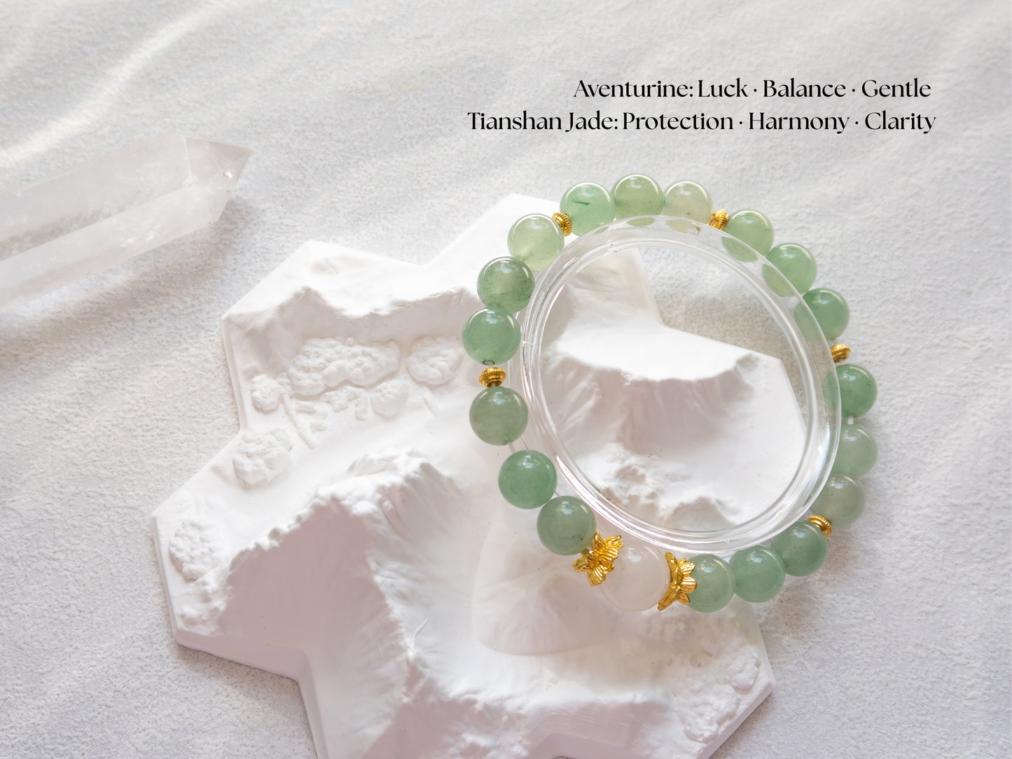Green Aventurine Beaded Bracelet – Tianshan Jade Center (AAA), Handmade in USA