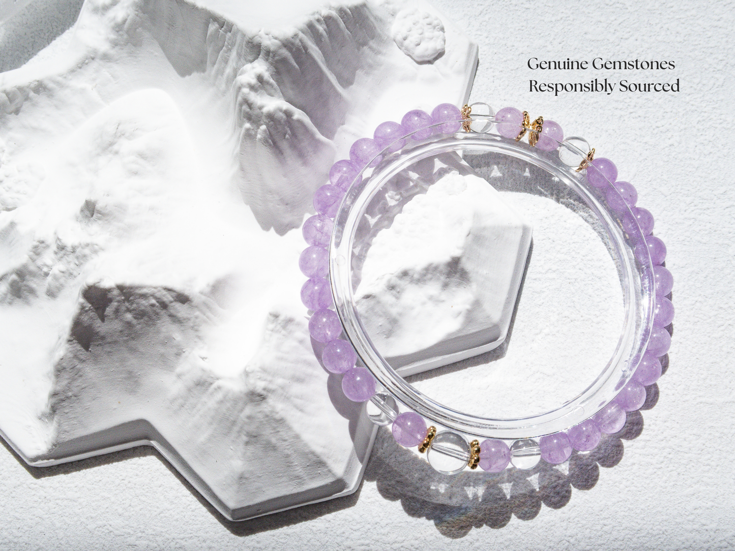 Lavender Amethyst & Clear Quartz Bracelet – AAA/7A Accents