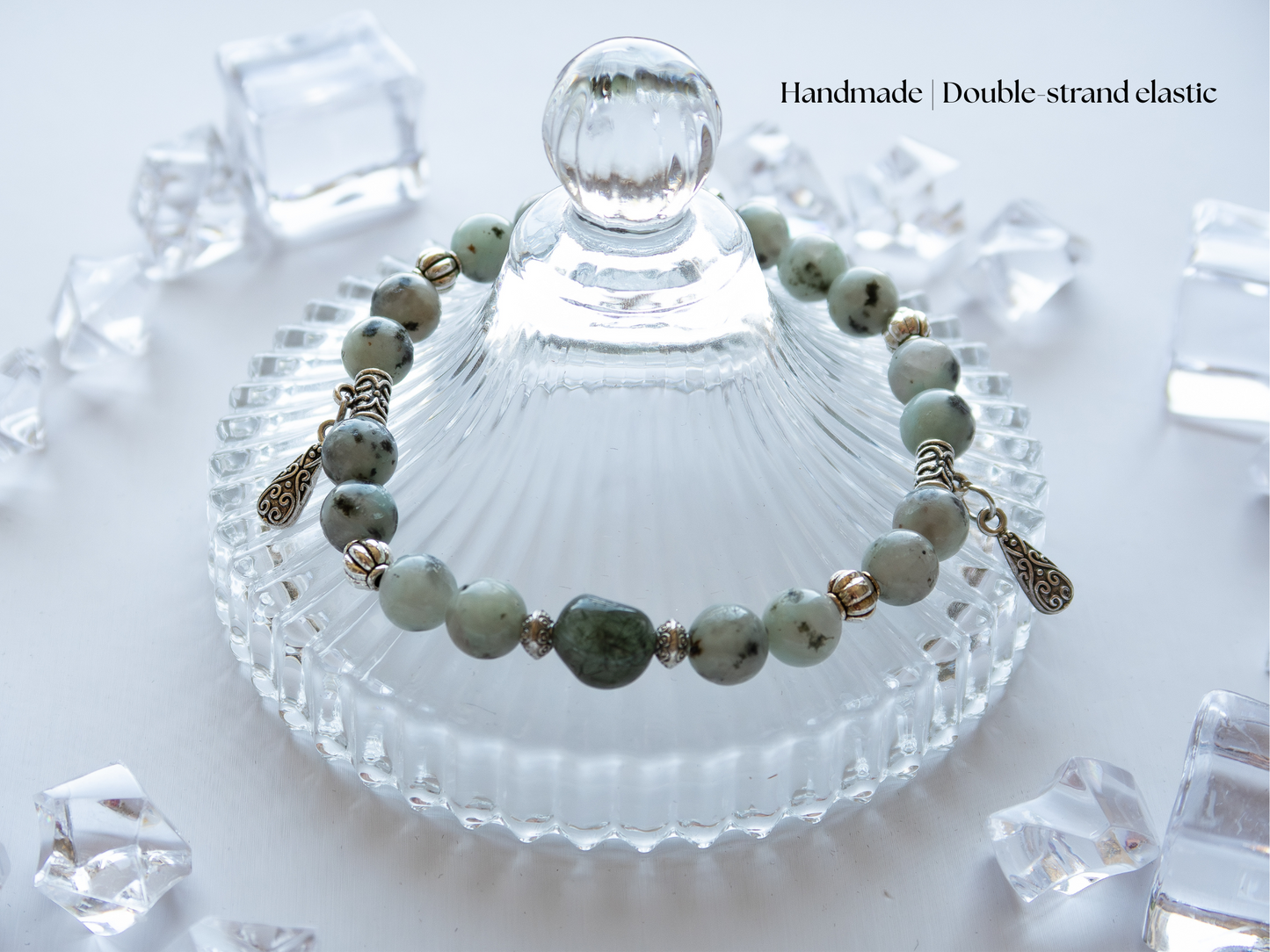 Tianshan Jasper Bracelet 8mm – Natural Stone, Unisex, Double-Strand Elastic