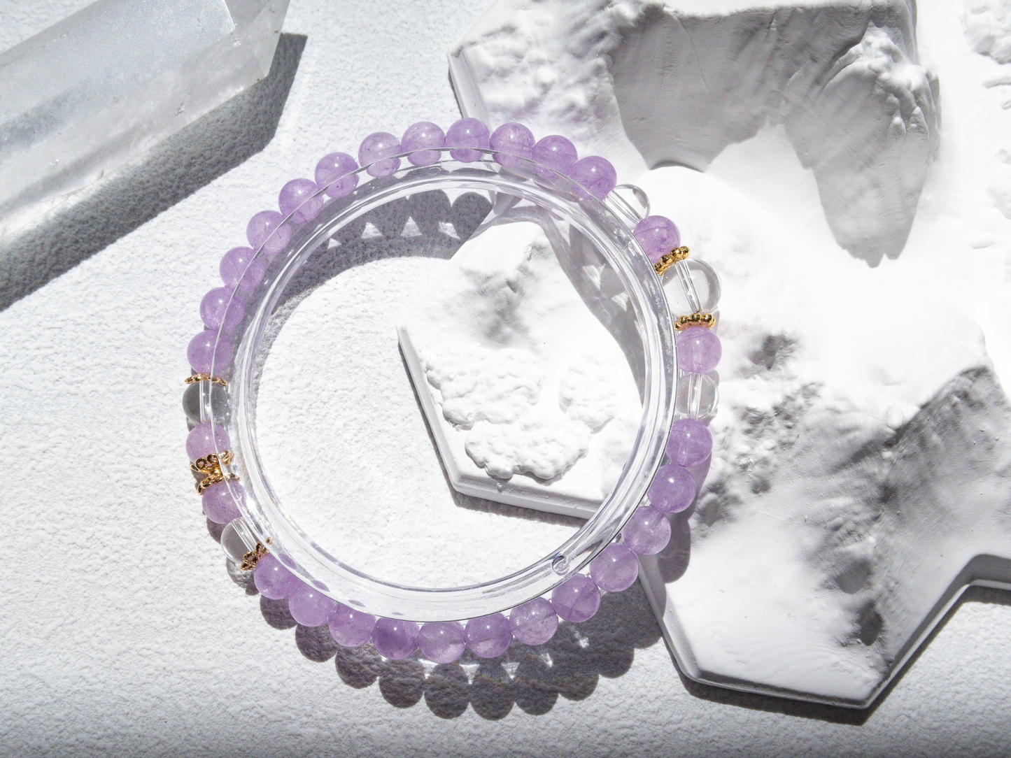 Lavender Amethyst & Clear Quartz Bracelet – AAA/7A Accents