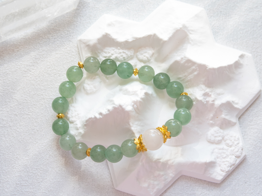 Green Aventurine Beaded Bracelet – Tianshan Jade Center (AAA), Handmade in USA