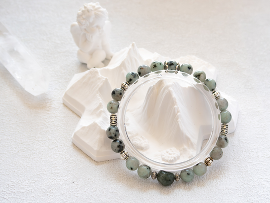 Tianshan Jasper Bracelet 8mm – Natural Stone, Unisex, Double-Strand Elastic