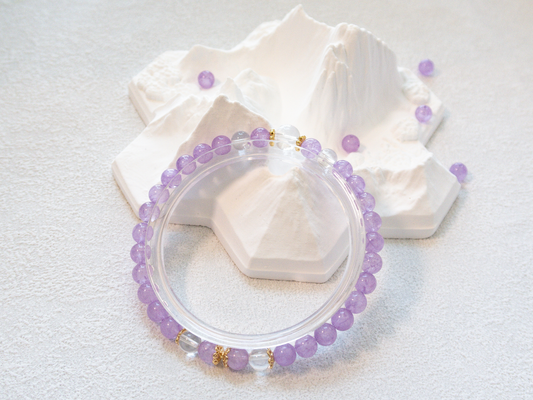 Lavender Amethyst & Clear Quartz Bracelet – AAA/7A Accents