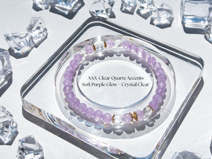 Lavender Amethyst & Clear Quartz Bracelet – AAA/7A Accents