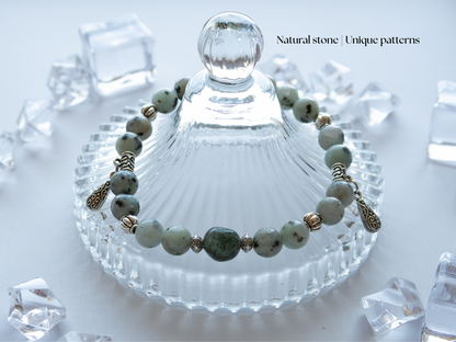 Tianshan Jasper Bracelet 8mm – Natural Stone, Unisex, Double-Strand Elastic