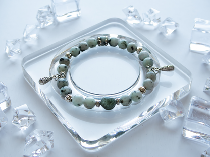Tianshan Jasper Bracelet 8mm – Natural Stone, Unisex, Double-Strand Elastic