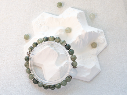 Prehnite Bracelet with White Moonstone