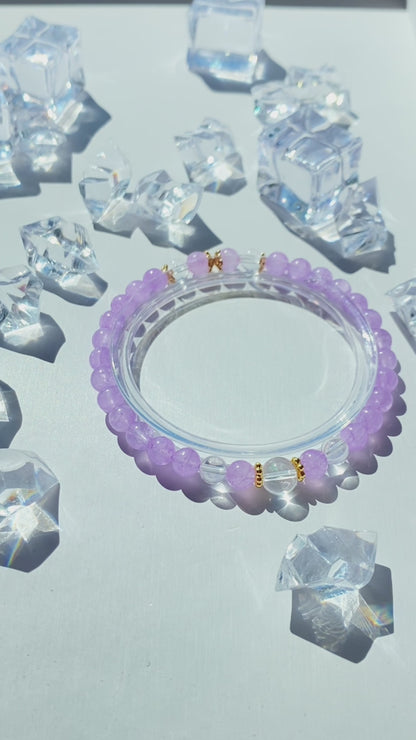 Lavender Amethyst & Clear Quartz Bracelet – AAA/7A Accents